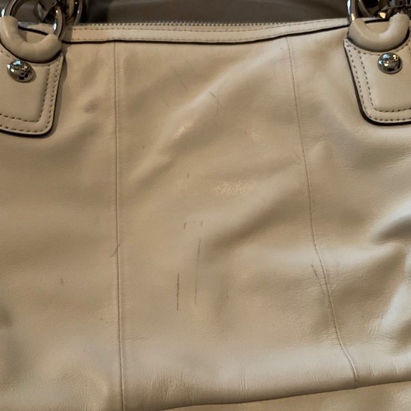 Coach white leather double satchel - Picture 6 of 7